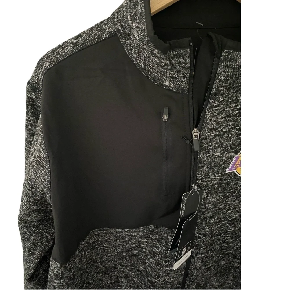Antigua Los Angeles Lakers Fortune Full Zip Jacket Heather Black NWT Size L